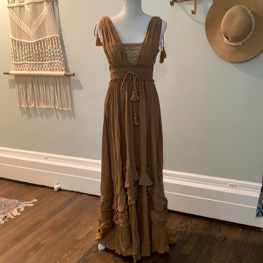 Free People Santa Maria Maxi Dress Camel